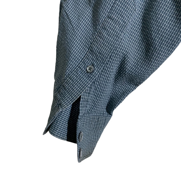 Lucchese Blue and White Plaid button up sz Large - Picture 12 of 12